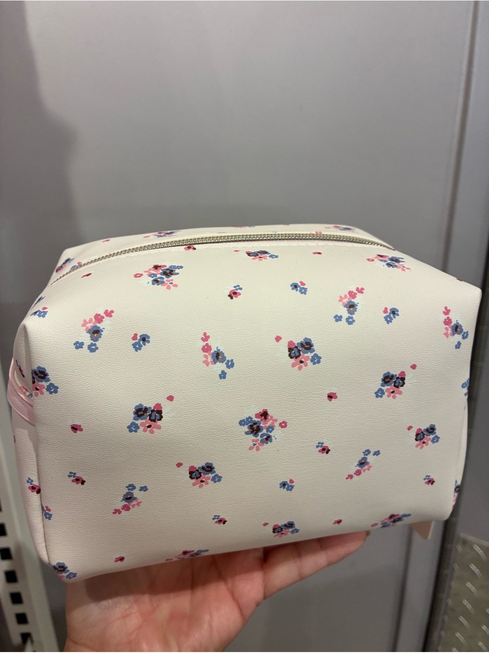Floral Faux Leather Makeup Bag